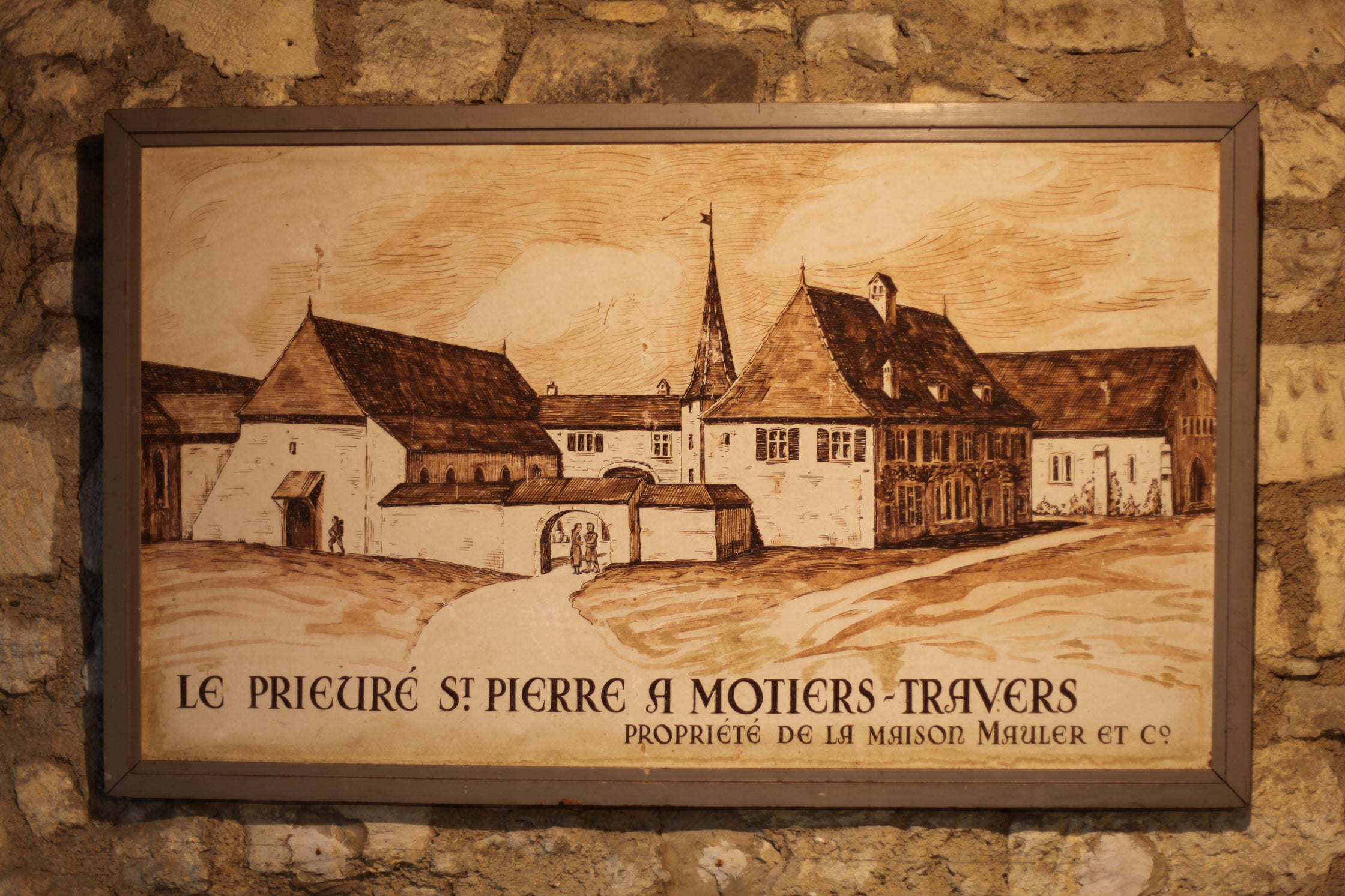 Affiche ancienne du Prieuré St Pierre à Motiers